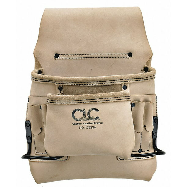 CLC Custom Leathercraft I823X Suede Carpenter's Nail And Tool Bag 8 Pocket